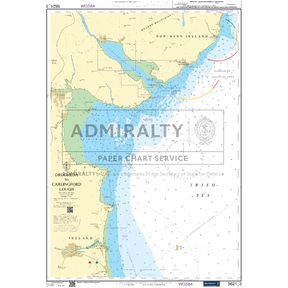 Introducing the Admiralty Small Craft Chart 5621_3: Drogheda to Carlingford Lough, this chart provides a comprehensive view of the Irish Sea and Northern Ireland, with a focus on Carlingford Lough. It includes essential navigational information such as water depths, coastlines, and compass roses. This chart is an official product from Admiralty, crafted for precise navigation using the UK Hydrographic Office's trusted data.