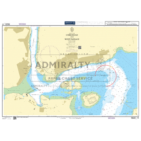 The Admiralty Small Craft Charts - 5622 - Ireland, South, Waterford to Kinsale displays Cobb Road West Passage alongside coastal features, depths, navigational aids, and hazards. This chart is issued by Admiralty for coastal navigation and includes various annotations relevant to maritime experts.