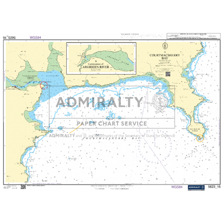 Admiralty Small Craft Chart 5623_16: Courtmacsherry Bay, by Admiralty, includes official markings and navigation aids. It details coastal topography, depths, and navigational features, with an inset showing the Argideen River area. This chart is part of the UK Hydrographic Office's Admiralty Small Craft Charts collection.