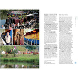 A collage inspired by the Boat Rally and Gloucester Tall Ships Festival showcases vibrant narrowboats, a performer in a burgundy waistcoat, floating cinemas surrounded by colorful tents, and a lively stage with an audience. Experience the Blue Health Revolution with "Just Add Water" by Adlard Coles as swans gracefully glide along the serene rivers and lakes of the UK.