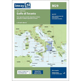 Imray Chart M29 | Golfo di Taranto, published by Imray in April 2021 on durable Pretex paper, covers the south coast of Italy and features approaches to Brindisi, Otranto, Gallipoli, and Crotone. This chart includes Mediterranean navigation details such as latitudes, longitudes, and key landmarks.