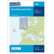 A cover labeled "Imray Chart C80 | British Isles" from the brand Imray, showcasing a nautical chart of northwest Europe, including the British Isles. The updated navigation charts for North West Europe as of January 2024 feature a scale of 1:1,500,000 and are MCA-recognized. The cover also includes notes on corrections and mobile downloads.