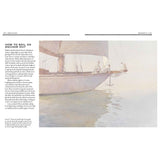 The Bosun's Bag by Adlard Coles features a watercolor painting of a sailboat with two people aboard, highlighting traditional seamanship. With the boat anchored on serene waters, it's truly a nautical gem. Text on the left offers instructions on how to sail an anchor out.