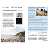 A magazine page advertises the Adlard Coles Shore Guide: The West Country, highlighting scenic coastal destinations in Devon. It features images of beer and cream tea, text about local attractions, and a map.