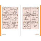 The Boat Data Book by Adlard Coles is an illustrated guide for boatowners, detailing equipment, signals, and vessel scenarios like fishing and anchoring with visual indicators. It includes labeled diagrams and brief explanations to assist in boat maintenance and handling.