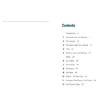 The table of contents for Celestial Navigation by Fernhurst Books uses blue and black headings to list topics like the sextant, celestial navigation, time, latitude, sun sights, planets, Polaris, compass checks, plus section page numbers.