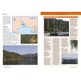 The Turkey Cruising Companion from Fernhurst Books features text, a map of Bűyük Bőkű in southwest Turkey, and photos of marinas, sailboats by wooded hillsides, and beautiful coastline—ideal for Mediterranean sailing enthusiasts.