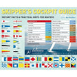 Illustrated guide by Adlard Coles, "Skipper's Cockpit Guide," featuring nautical flags, semaphore signals, and a contents list of essential boating topics for seamanship. The background showcases a sailing boat on the sea.