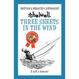 Book cover for "Three Sheets in the Wind: A witty take on sailing from the legendary cartoonist" by Allison & Busby. Features a cartoon illustration of a person struggling on a tipping sailboat, perfectly capturing the humor and classic charm of Thelwell’s sailing cartoons. The text includes: "Britain's Beloved Cartoonist" and "A luff a minute!" with a blue border. A delightful addition to any collection of sailing cartoons.