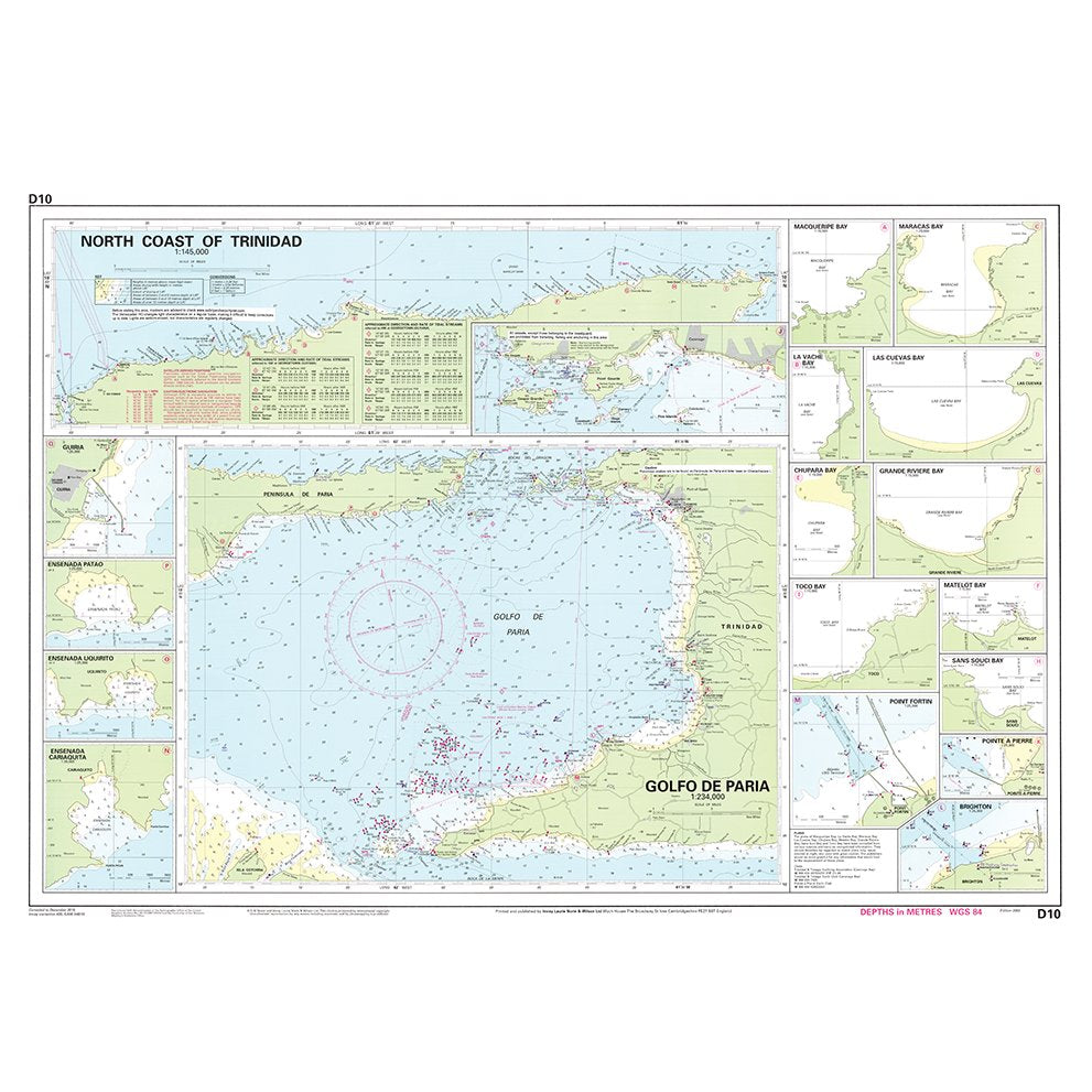Imray Chart D10: North Coast of Trinidad and Golfo de Paria chart