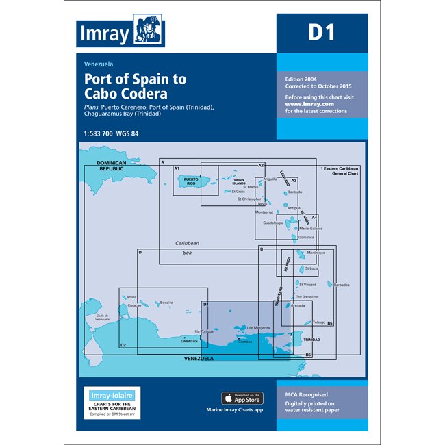 Imray Chart D1: Port of Spain to Cabo Codera cover