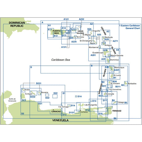 Imray Chart A26: Barbuda Caribbean series coverage diagram