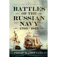 Book cover for Battles of the Russian Navy 1793 - 1815 by Philip MacDougall, featuring an illustration of sailing ships at sea during the Napoleonic wars.