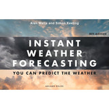 Adlard Coles' "Instant Weather Forecasting" 6th edition book cover features cloud formations with sunlight and bold white text: "You can predict the weather." Ideal for weather prediction enthusiasts.