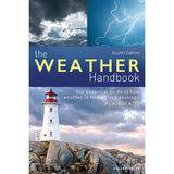 Cover of Adlard Coles' "The Weather Handbook," featuring stormy skies, lightning, and a lighthouse. This fourth edition by Alan Watts is essential for outdoor enthusiasts and sailors to understand weather formation and forecasting.