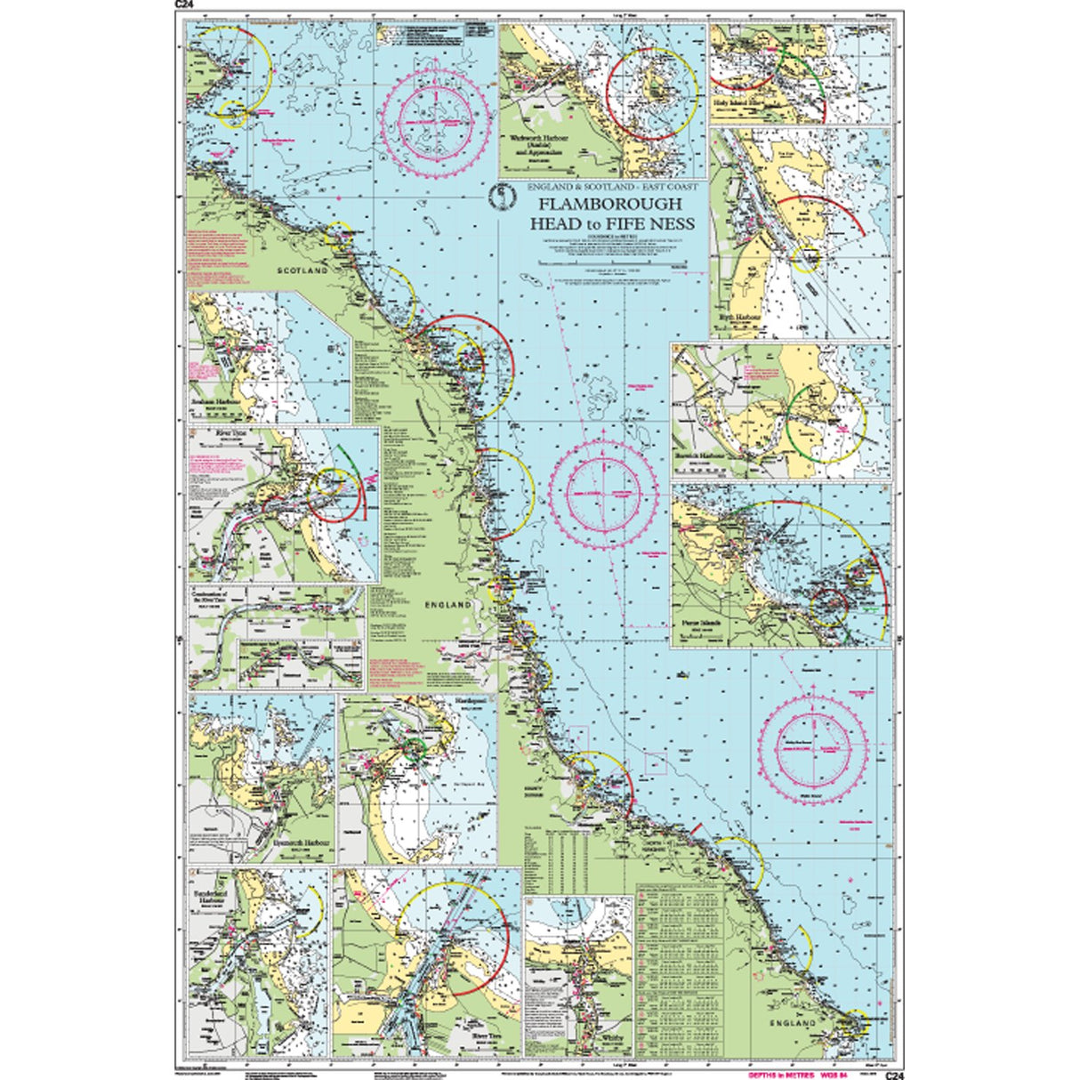 Imray Chart C24: Flamborough Head to Fife Ness chart