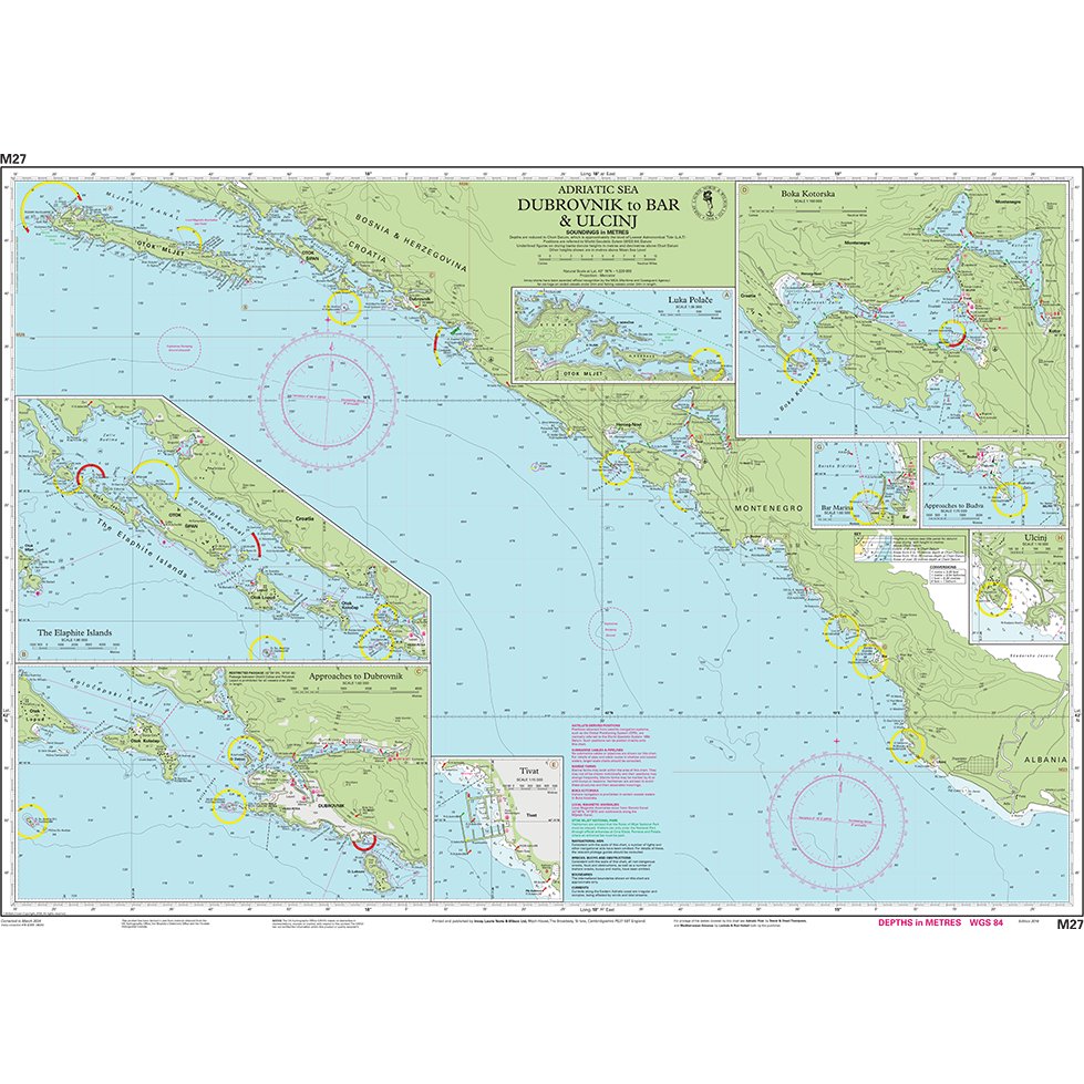 Imray Chart M27: Dubrovnik to Bar and Ulcinj chart