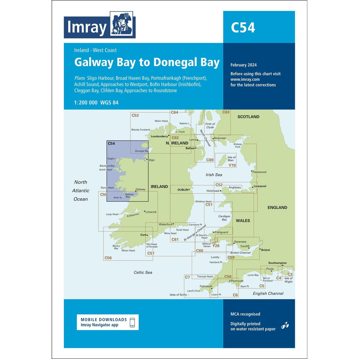 Imray Chart C54: Galway Bay to Donegal Bay cover