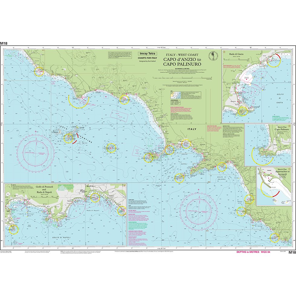 Imray Chart M18: Capo d'Anzio to Capo Palinuro chart