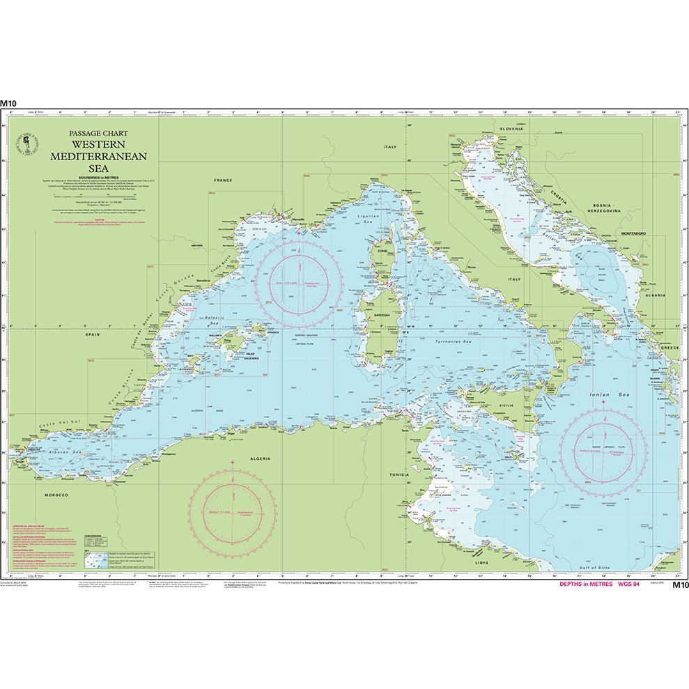 Imray Chart M10: Western Mediterranean chart
