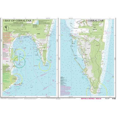 Imray Chart Y100: Gibraltar Bay and Harbour chart