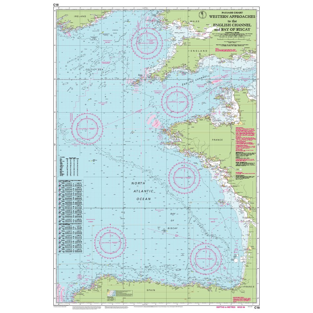 Imray Chart C18: Western Approaches to the English Channel & Bay of Biscay chart