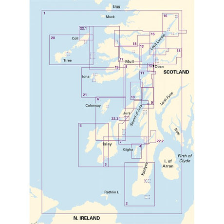 Imray Chart Pack 2800: Kintyre to Ardnamurchan coverage diagram
