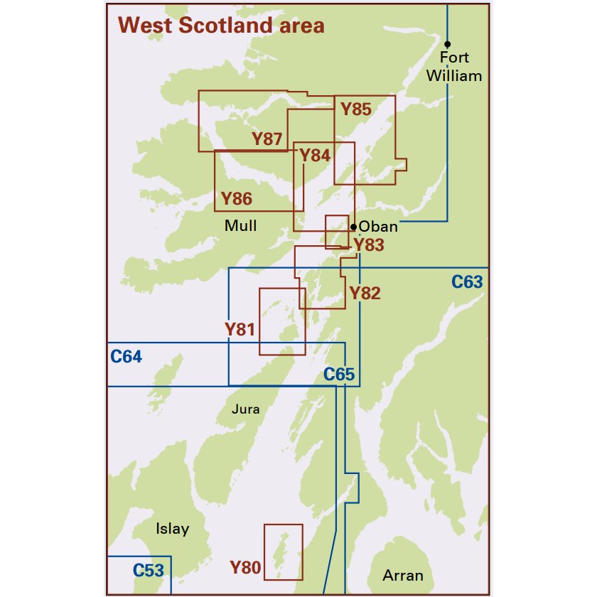 Imray Chart Y81: Corryvreckan, Sound of Luing and Garvellachs West Scotland series coverage diagram