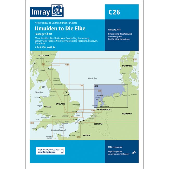 Imray Chart C26: IJmuiden to Die Elbe cover