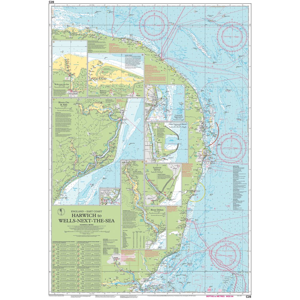 Imray Chart C28: Harwich to Wells-next-the-Sea chart