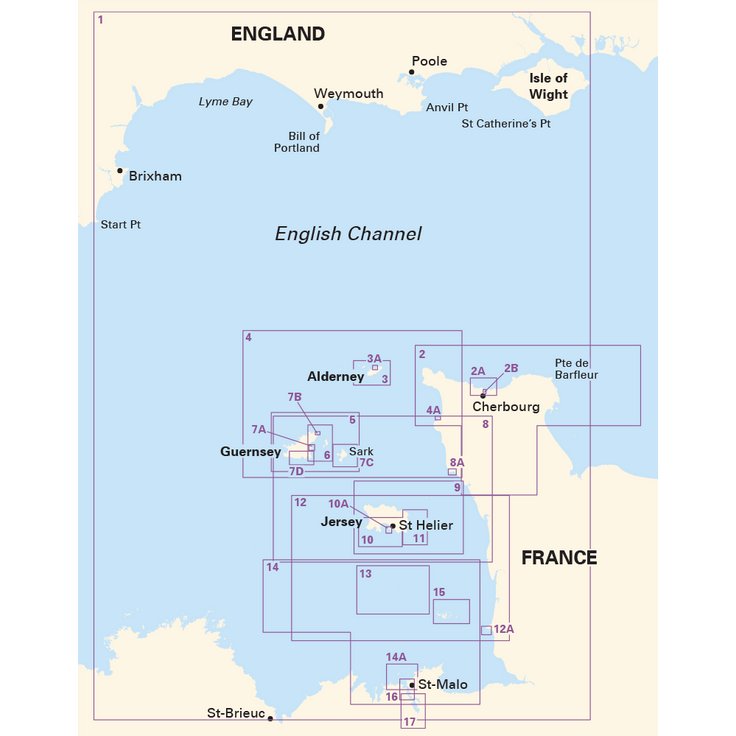 Imray Chart Pack 2500: The Channel Islands (Spiral Bound) coverage diagram