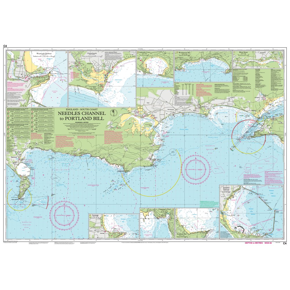 Imray Chart C4: Christchurch to Portland Bill chart