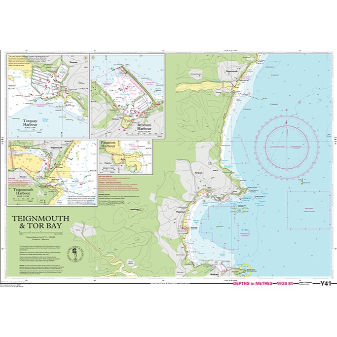 Imray Chart Y41L: Teignmouth and Tor Bay (Laminated) chart