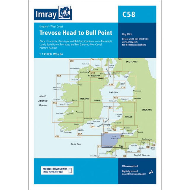 Imray Chart C58: Trevose Head to Bull Point cover