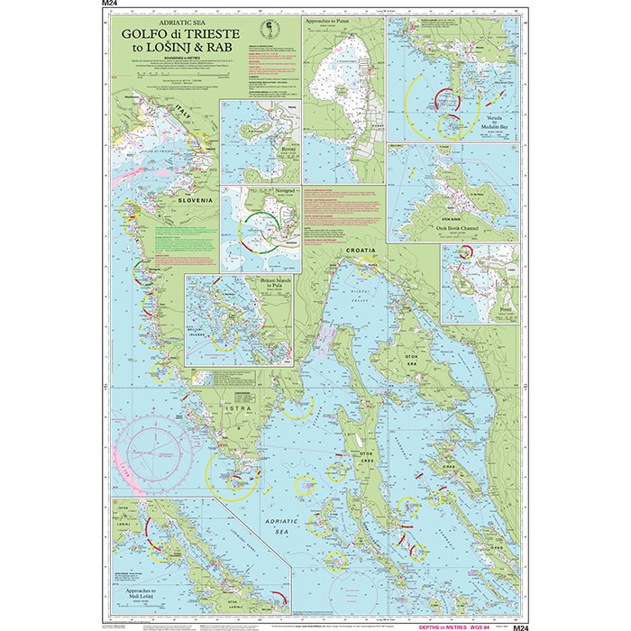 Imray Chart M24: Golfo di Trieste to Lošinj and Rab chart