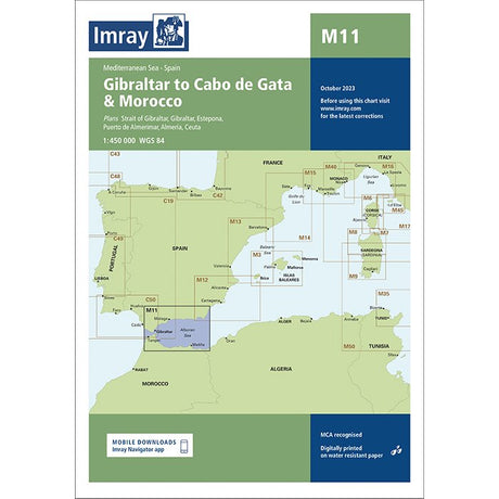 Imray Chart M11: Gibraltar to Cabo de Gata & Morocco cover