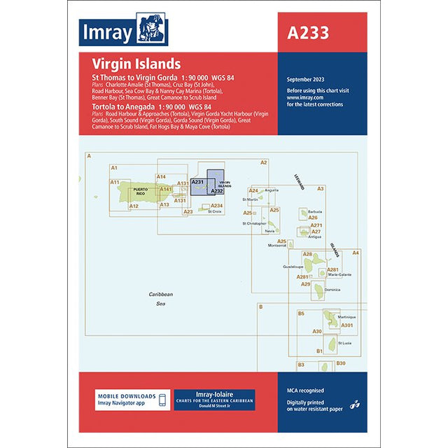 Imray Chart A233: Virgin Islands cover
