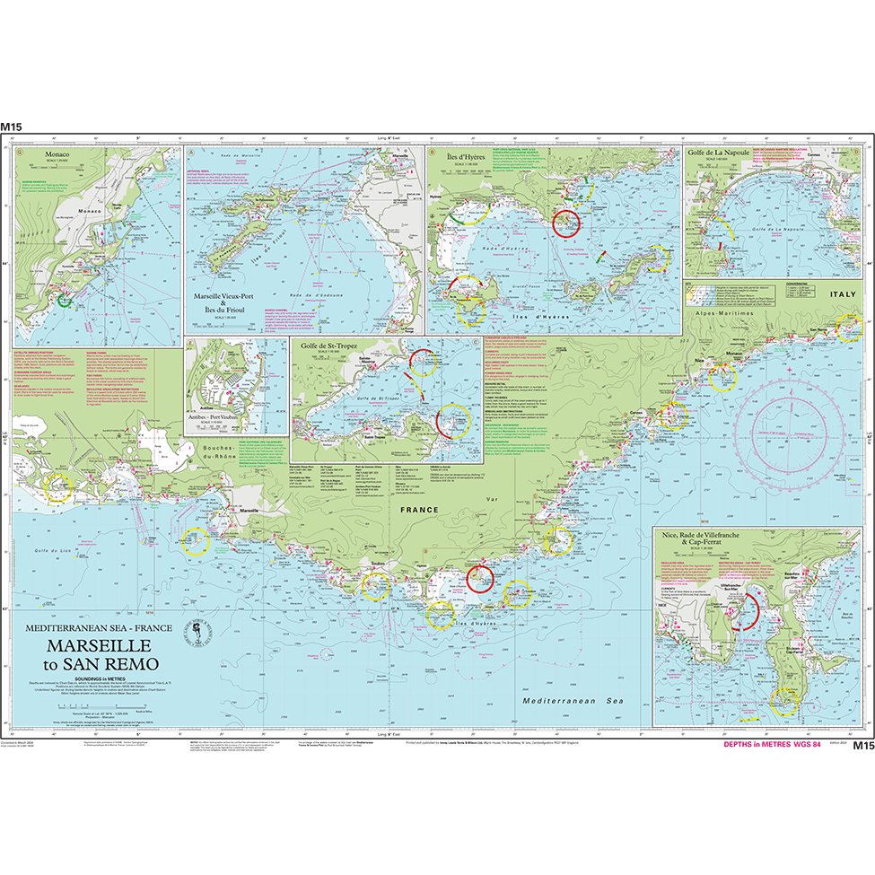 Imray Chart M15: Marseille to San Remo chart