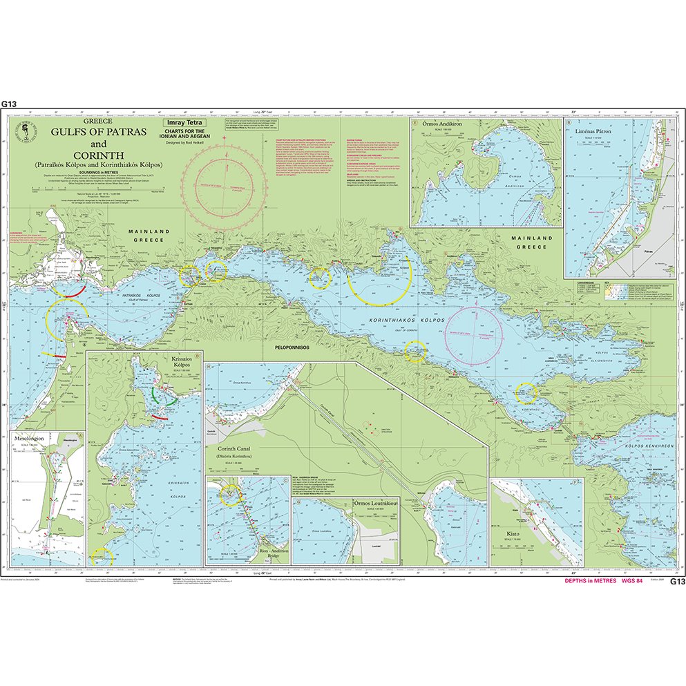 Imray Chart G13: Gulfs of Patras and Corinth chart