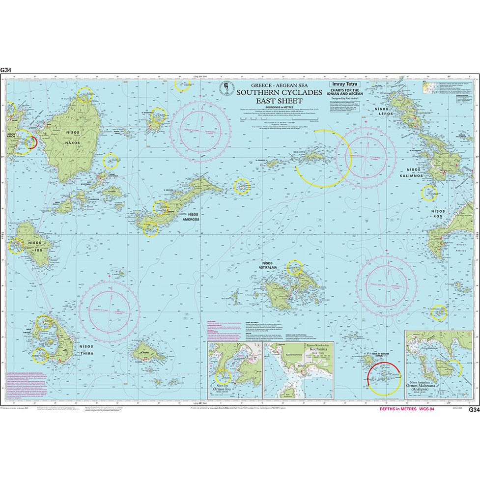 Imray Chart G34: Southern Cyclades (East Sheet) chart