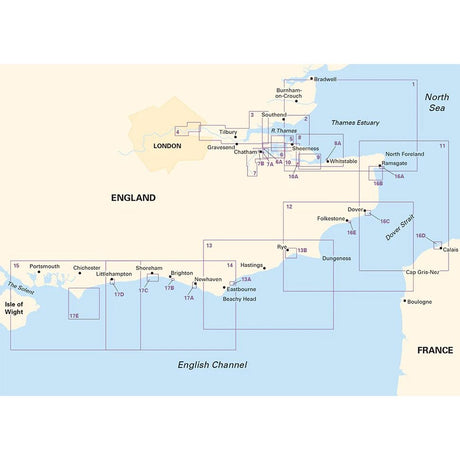 Imray Chart Pack 2100: Kent and Sussex Coasts coverage diagram