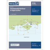Imray Chart Y35: Portsmouth Harbour and Approaches, published by Imray in March 2024, covers the Solent region with outlined and labeled map sections in blue and green.