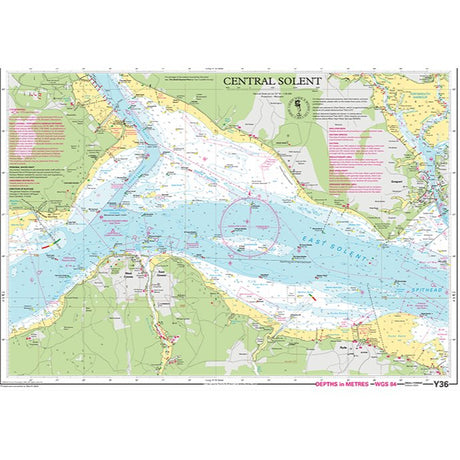 Imray Chart Y36L: Central Solent (Laminated) chart