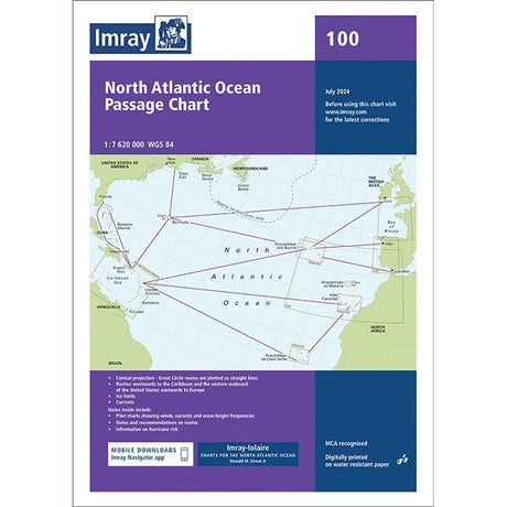 Imray Chart 100: North Atlantic Ocean Passage Chart cover