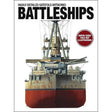 Front-facing illustration of a Battleships naval warship with text above reading “Highly-detailed gatefold artworks” and a red circular badge stating “Super-sized fold out illustrations.”