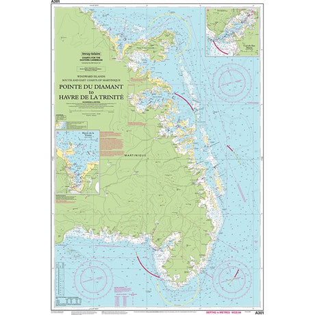 Imray Chart A301: Pointe du Diamant to Havre de la Trinité chart