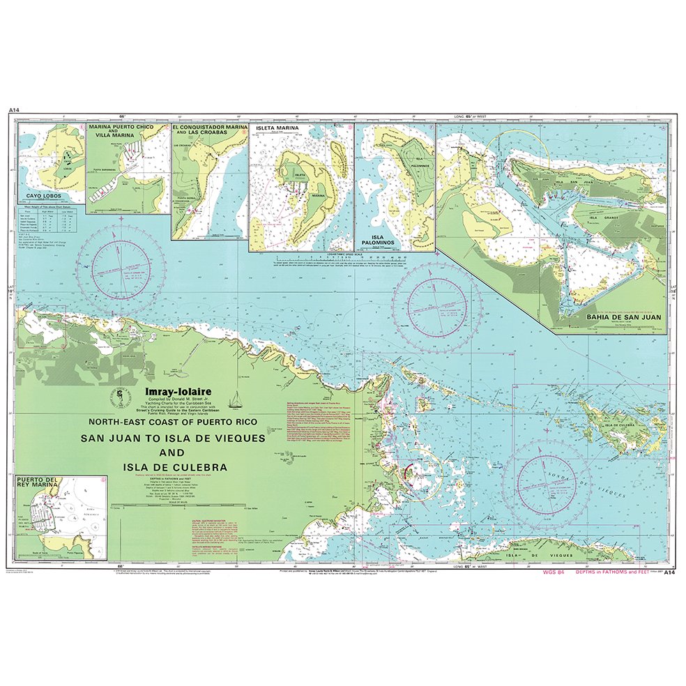 Imray Chart A14: San Juan to Isla de Vieques & Isla de Culebra chart