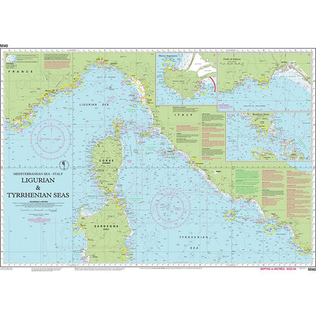 Imray Chart M40: Ligurian and Tyrrhenian Seas chart