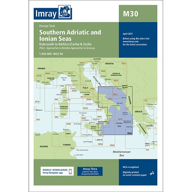 Imray Chart M30: Southern Adriatic and Ionian Seas cover