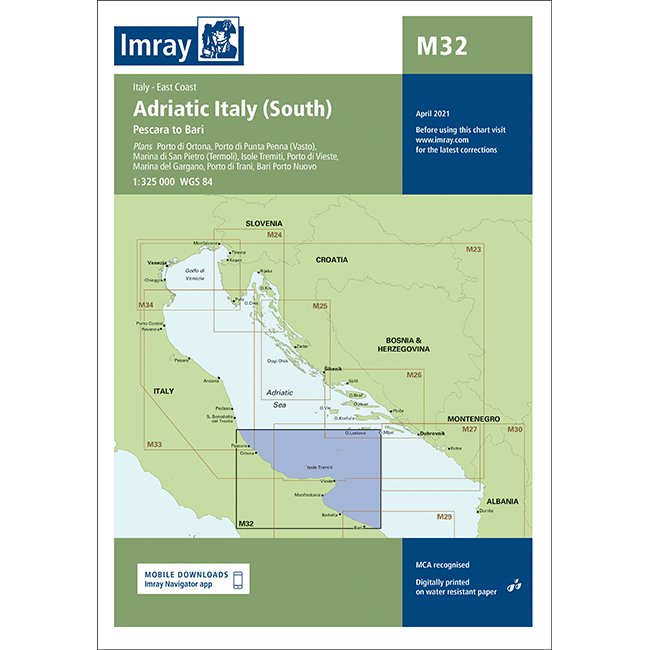 Imray Chart M32: Adriatic Italy (South) cover